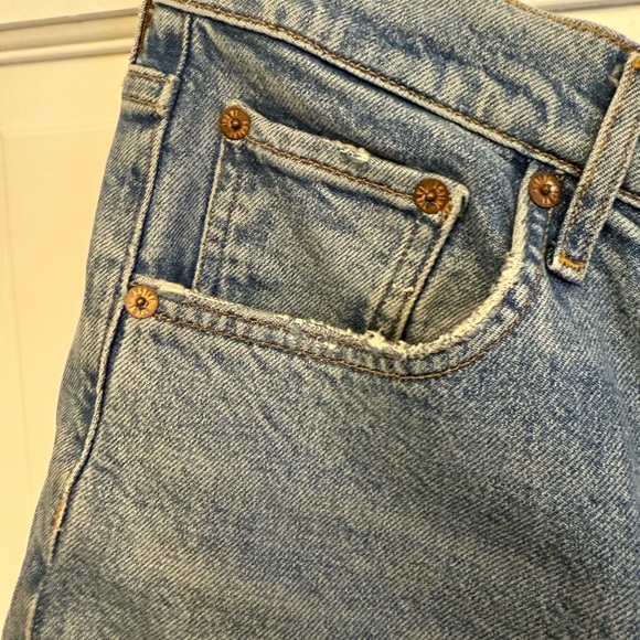 AGOLDE Riley Ripped Super High Waist Crop Straight Leg Jeans in Whiplash - Picture 9 of 13